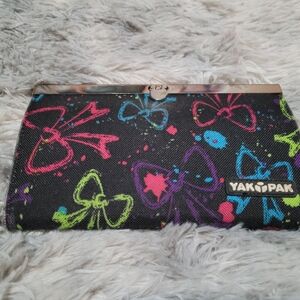 Yak Pak Multicolor Bow Print Clutch